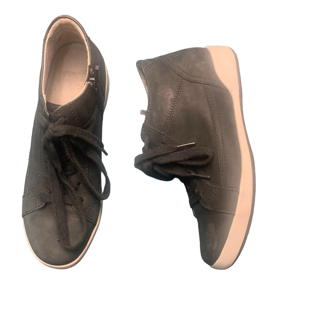 Dansko Mid Top Lace Up Side Zip Nubuck Sneakers sz 38